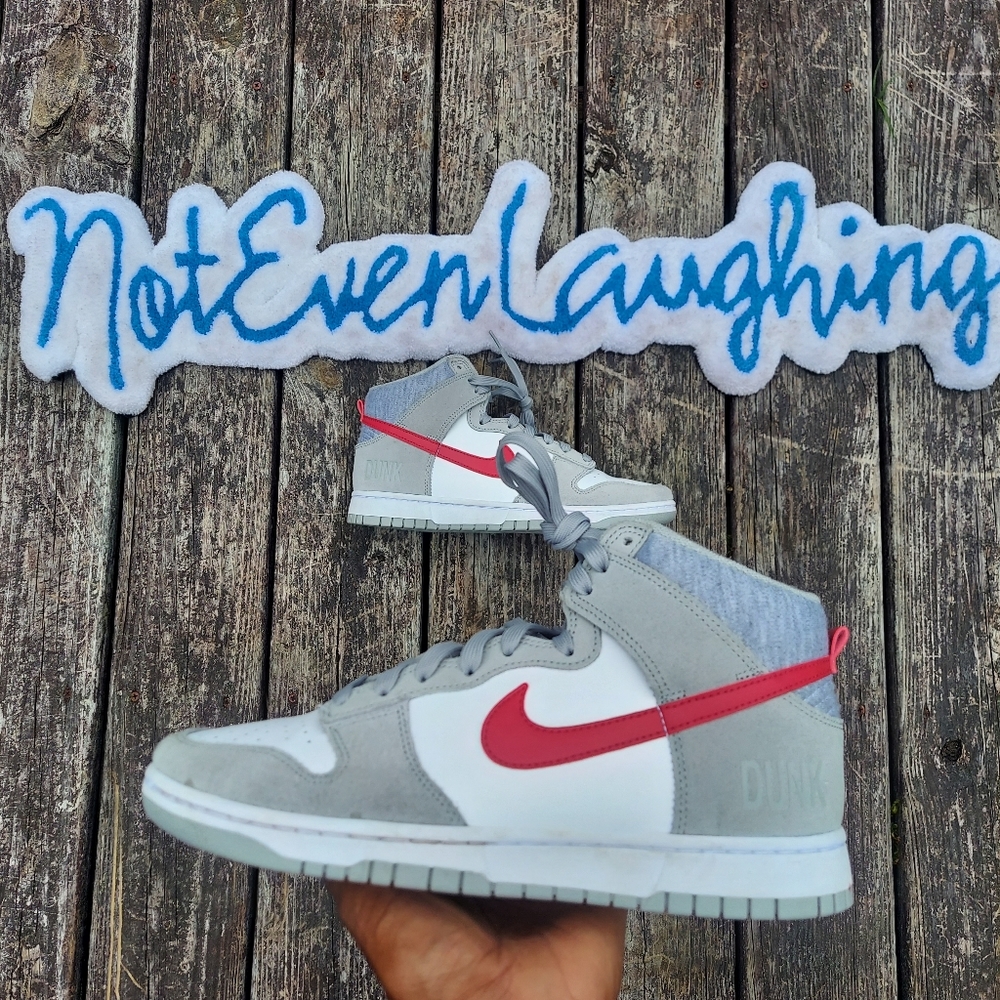 Nike Dunk High Retro SE Lt Grey/Gym Red/White